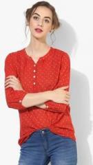 People Red Printed Blouse women