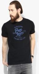 Pepe Jeans Black Printed Round Neck T Shirt men