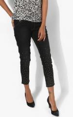 Pepe Jeans Black Solid Mid Rise Regular Fit Jeans women