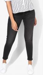 Pepe Jeans Black Washed Mid Rise Slim Fit Jeans women