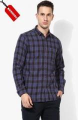 Pepe Jeans Blue Checked Regular Fit Casual Shirt men