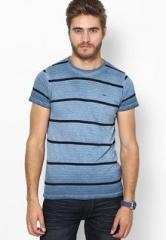 Pepe Jeans Blue Striped Round Neck T Shirt men