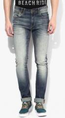 Pepe Jeans Blue Washed Low Rise Skinny Fit Jeans men