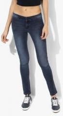 Pepe Jeans Blue Washed Low Rise Skinny Fit Jeans women