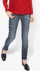 Pepe Jeans Blue Washed Low Rise Slim Fit Jeans women