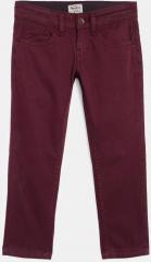 Pepe Jeans Boys Burgundy Solid Chinos