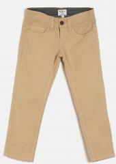 Pepe Jeans Boys Khaki Colored Regular Fit Solid Chinos