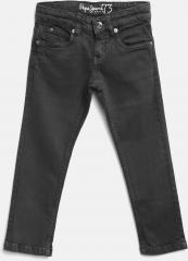 Pepe Jeans Charcoal Grey Regular Fit Mid Rise Clean Look Stretchable Jeans boys
