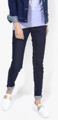 Pepe Jeans Navy Blue Solid Mid Rise Regular Fit Jeans women