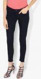 Pepe Jeans Navy Blue Solid Mid Rise Slim Fit Jeans women
