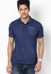 Pepe Jeans Navy Blue Solid Polo T Shirt men
