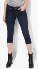 Pepe Jeans Navy Blue Washed Capris women