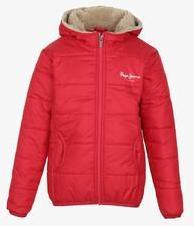 Pepe Jeans Red Winter Jacket girls