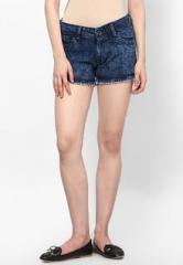 Pepe Jeans Solid Blue Shorts women