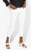 Pepe Jeans White Solid Mid Rise Slim Fit Jeans women