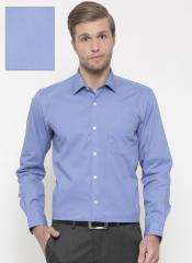 Peter England Elite Blue Regular Fit Solid Formal Shirt men