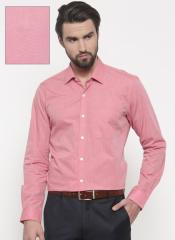 Peter England Elite Pink Regular Fit Solid Formal Shirt men