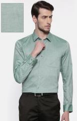 Peter England Green Nuvo Regular Fit Solid Formal Shirt men