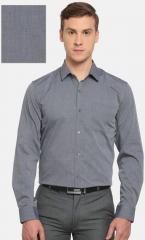 Peter England Grey Nuvo Slim Fit Solid Formal Shirt men