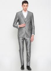 Peter England Grey Single Breasted Tailored Fit Party Suit men