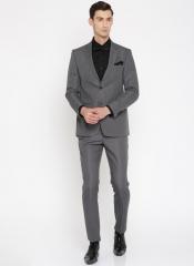 Peter England Grey Tailored Fit Single Breasted Formal Suit men