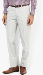 Peter England Light Grey Regular Fit Formal Trouser men