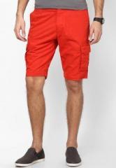 Peter England Red Solid Shorts men