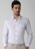 Peter England White Printed Slim Fit Formal Shirt men