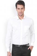 Peter England White Regular Fit Self Design Formal Shirt men