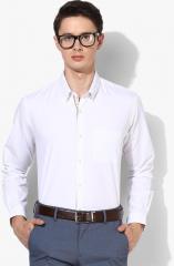 Peter England White Slim Fit Solid Formal Shirt men