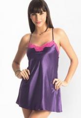 Prettysecrets Purple Solid Nightwear women
