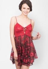 Private Lives Maroon Printed Babydoll women