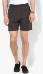 Proline Dark Grey Solid Regular Fit Shorts men