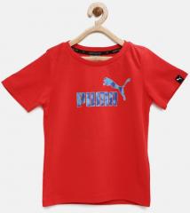 Puma Boys Red Hero Printed Round Neck T shirt