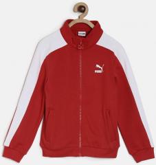 Puma Boys Red Solid Classic T7 Track Sporty Jacket