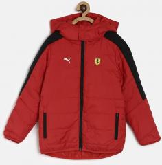 Puma Boys Red Solid T7 LW Padded Puffer Jacket