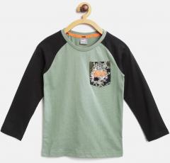 Puma Olive Green Style Ls Raglan Round Neck T Shirt boys