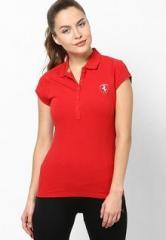 Puma Red Cotton Spandex T Shirt women