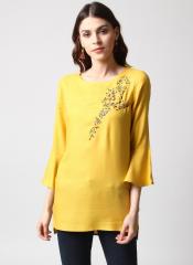 Rare Roots Mustard Embroidered Tunic women