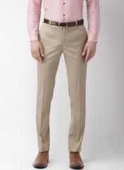 Raymond Beige Slim Fit Solid Formal Trousers men