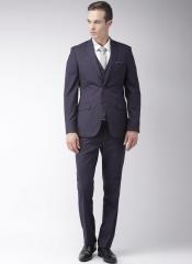 Raymond Navy Blue & Maroon Checked Contemporary Fit Formal Suit men
