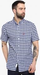 Red Tape Navy Blue Checked Regular Fit Casual Shirt men