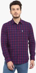 Red Tape Navy Blue Regular Fit Checked Casual Shirt men