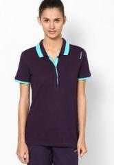 Reebok Cotton Jersey Purple Slim Polo T Shirt women
