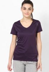 Reebok Se Pd V Neck Purple T Shirts women