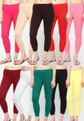 Rham Pack Of 10 Multicoloured Solid Capri women