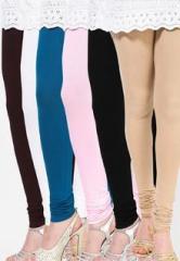 Rham Pack Of 6 Multicoloured Solid Legging women