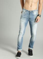 Roadster Blue Skinny Fit Mid Rise Mildly Distressed Stretchable Jeans men