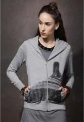 Roadster Grey Printed Sweat Jacket women