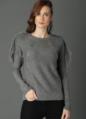 Roadster Grey Solid Pullover women
